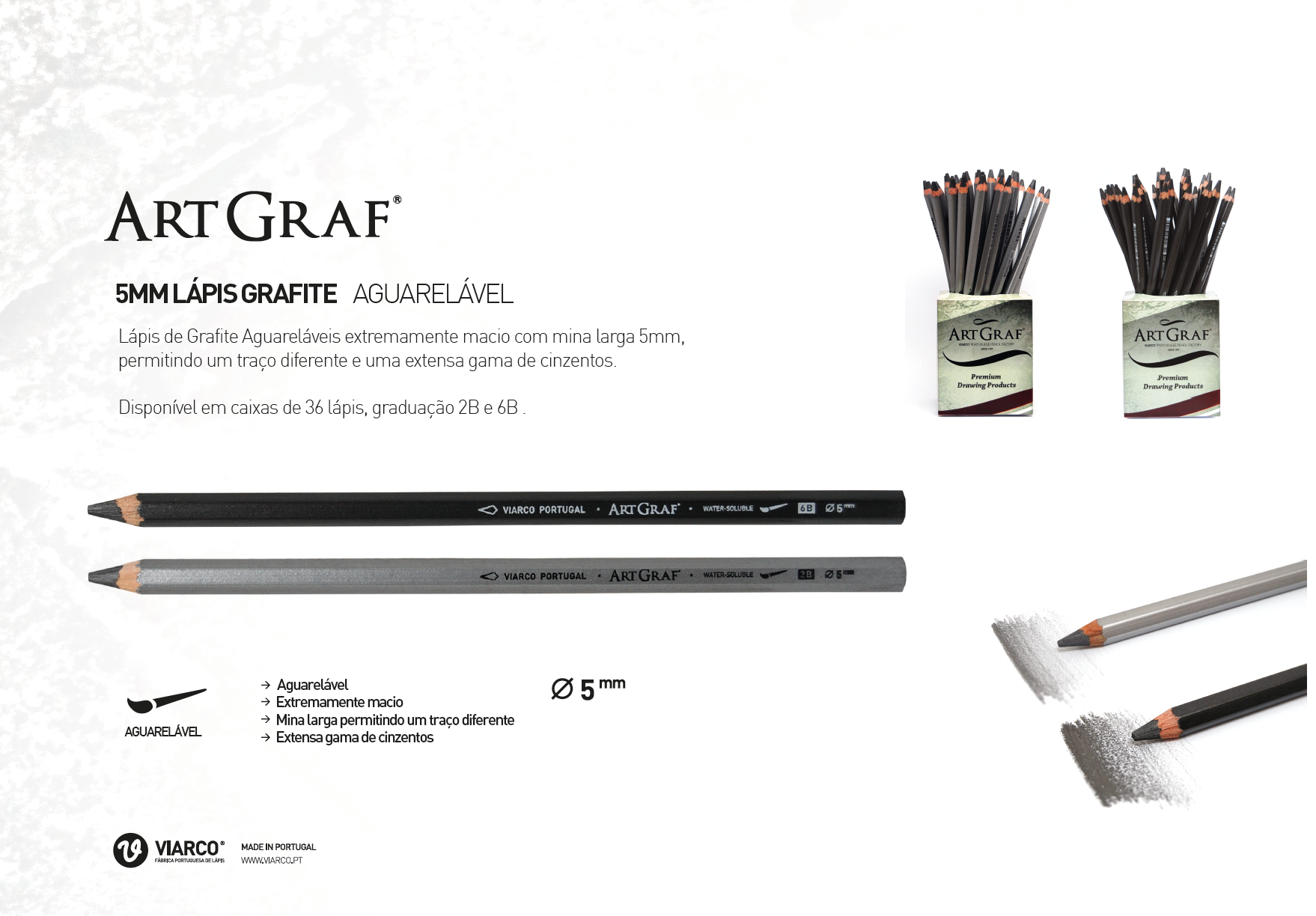 Global Art Material 500100 ArtGraf Graphite Stick 10/Box